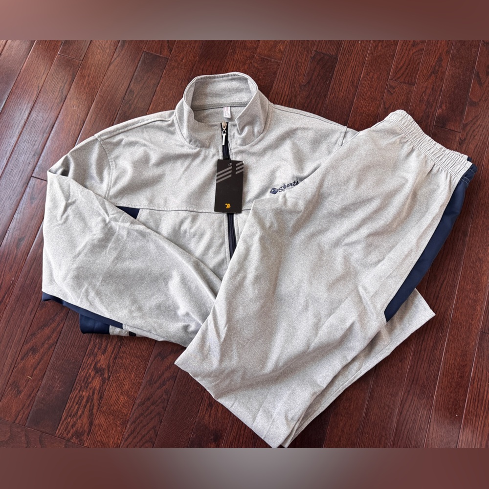 NEW 🎉 Men's Gray & Navy Tracksuit by TBY